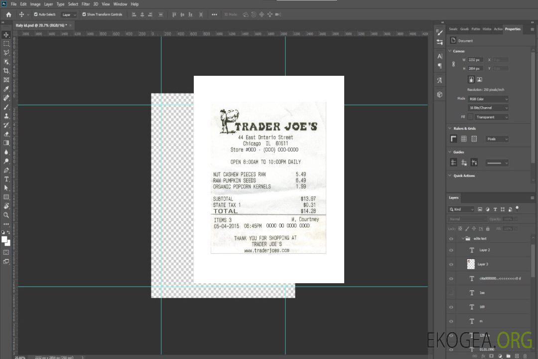 Reçu de caisse de TRADER JOE'S template Reçu de caisse de TRADER JOE'S template